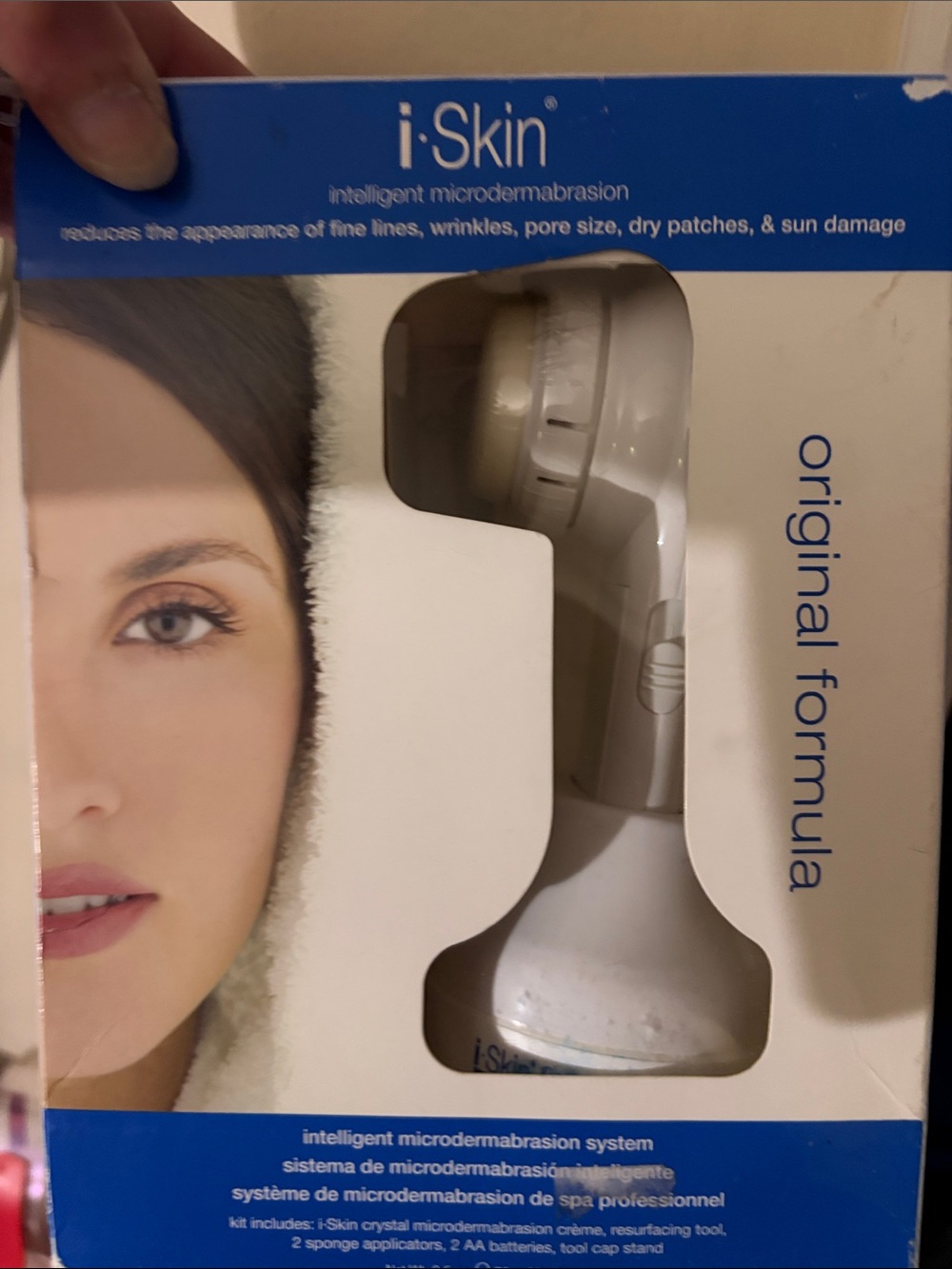 Skin White and Blue Intelligent Microdermabrasion Facial Device